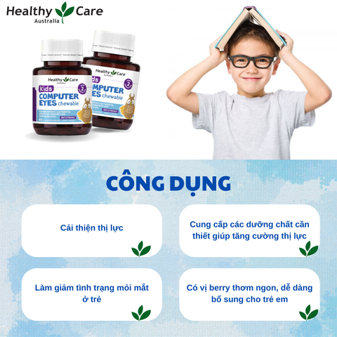 Bổ mắt cho bé Healthy Care kids computer eyes tăng thị lực cho bé hộp 60 viên