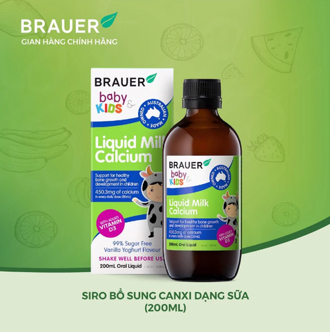 Thực phẩm bổ sung Canxi dạng sữa Brauer Baby Kids 200ml cho bé từ 7 tháng tuổi