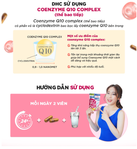Viên uống DHC COENZYME Q10 tốt cho tim mạch, chống lão hoá và làm đẹp da gói 90 ngày 180 viên