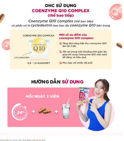 Viên uống DHC COENZYME Q10 tốt cho tim mạch, chống lão hoá và làm đẹp da gói 30 ngày 60 viên