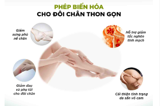 Hỗ trợ giảm các triệu chứng đau, sưng, phù nề chân.  giảm tình trạng da sần vỏ cam do suy giãn tĩnh mạch DHC Melilot gói 30 ngày 60 viên