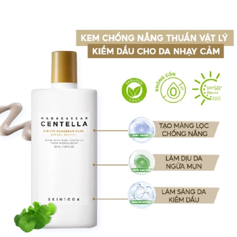 Kem chống nắng skin1004 madagascar centella air-fit suncream dưỡng và làm mềm da spf50+ pa++++ chai 50ml