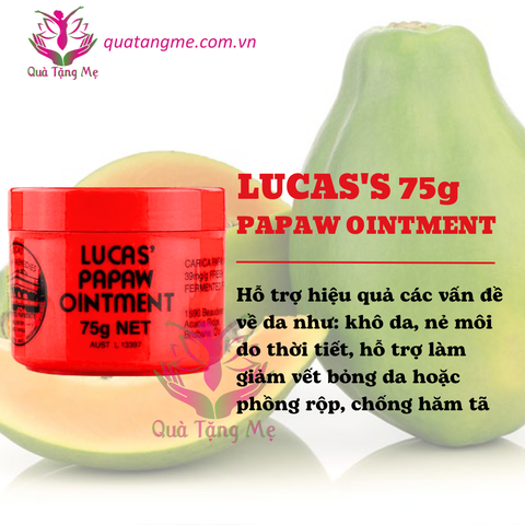 Kem đa năng Lucas Papaw Ointment chiết xuất đu đủ hỗ trợ làm dịu da hộp 75g