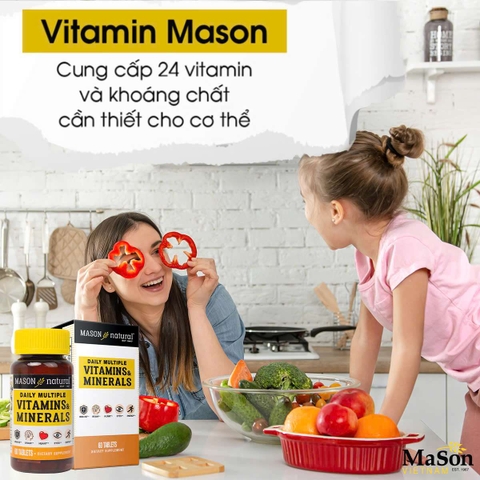 Viên vitamin và khoáng tổng hợp Mason Natural Daily Multiple Vitamins With Minerals 60 viên