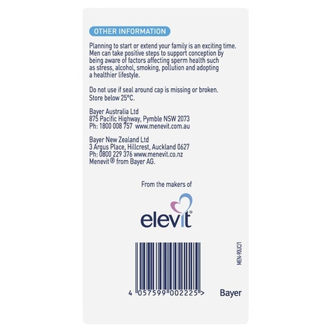 Menevit Pre-conception Sperm health 90Capsules