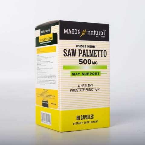Viên uống hỗ trợ phì đại tuyến tiền liệt Saw Palmetto 500mg Mason Natural 60 viên