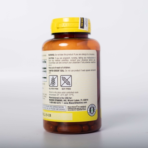 Viên Uống Hỗ Trợ Chuyển Hoá Đường MASON NATURAL Cinnamon 100 Viên
