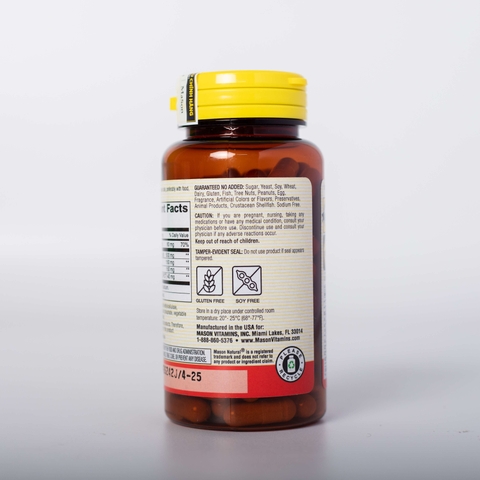 Viên Uống MASON NATURAL TART CHERRY 500MG Hỗ Trợ Giảm Acid Uric Trong Máu, Giảm Các Triệu Trứng Xương Khớp Do Gout 90 viên
