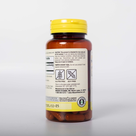 Viên uống hỗ trợ phì đại tuyến tiền liệt Saw Palmetto 500mg Mason Natural 60 viên