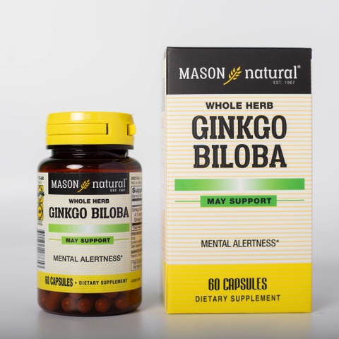 Viên Uống Mason Natural Ginkgo Biloba Hỗ Trợ Chức Năng Bộ Não, Hệ Thần Kinh 60 Viên