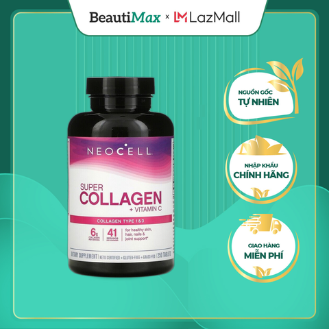 Collagen Vitamin C Biotin NeoCell Super dưỡng da, tóc, móng  250 viên