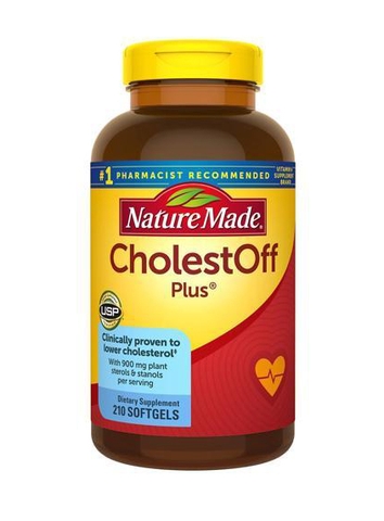 Hỗ trợ tim mạch Nature Made CholestOFF Plus 210 viên giảm Cholesterol, mỡ máu, giảm nguy cơ xơ vữa động mạch, đau tim, đột quỵ