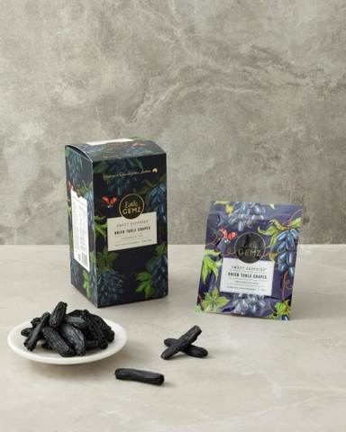 Hộp 10 Túi Nho Ngón Tay khô trên cành Little Gemz Sweet Sapphire Dried Grapes Clusters 30g