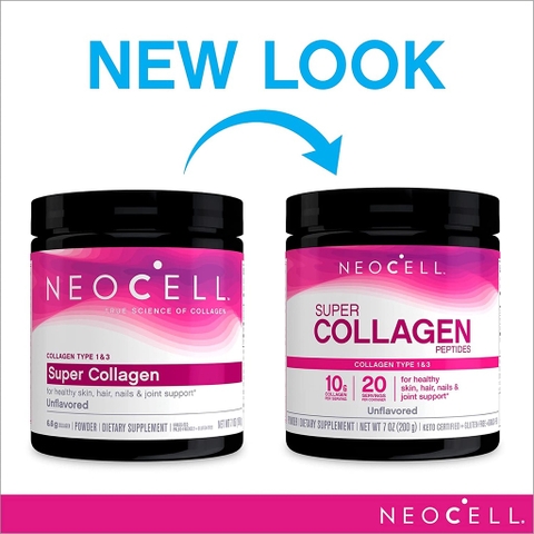 Collagen dạng bột neocell type 1&3 hộp 200g hỗ trợ da săn chắc, ngừa lão hóa