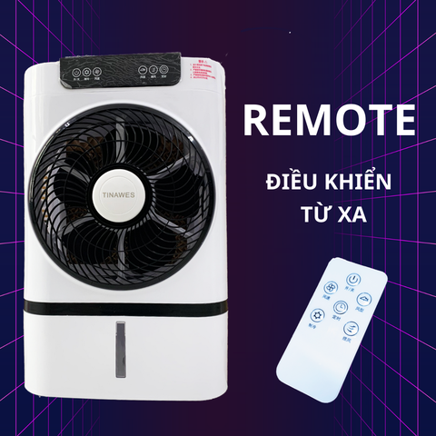 Quạt điều hòa hơi nước dung tích 7 lít tinawes kèm remote làm mát phòng 20m vuông