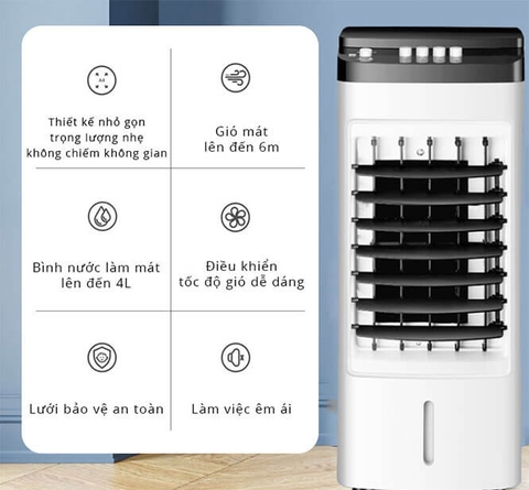 Quạt điều hoà hơi nước nhỏ gọn dung tích 4 lít kaisa villa dành cho phòng 15-20m vuông
