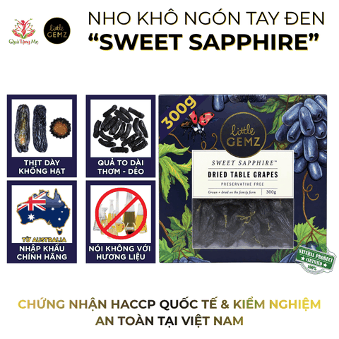 Nho khô Ngón Tay Little Gemz Sweet Sapphire Dried Grapes Clusters 300g (New)