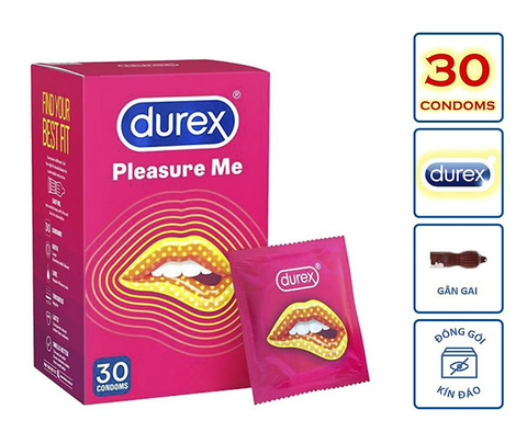 lẻ 3 cái - Bao cao su gân gai Durex Pleasure Me
