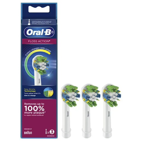 Bộ 3 đầu bàn chải điện Oral B Power Toothbrush Floss Action Refills làm sạch từng kẽ răng giúp răng trắng sáng tự nhiên