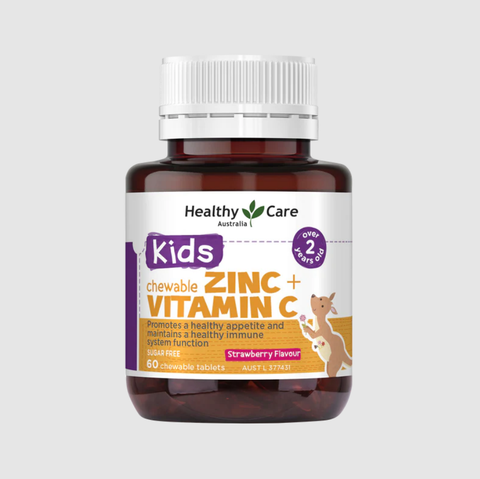 Viên nhai healthy care kids chewable zinc vitamin c bổ sung kẽm và vitamin c cho bé hộp 60 viên