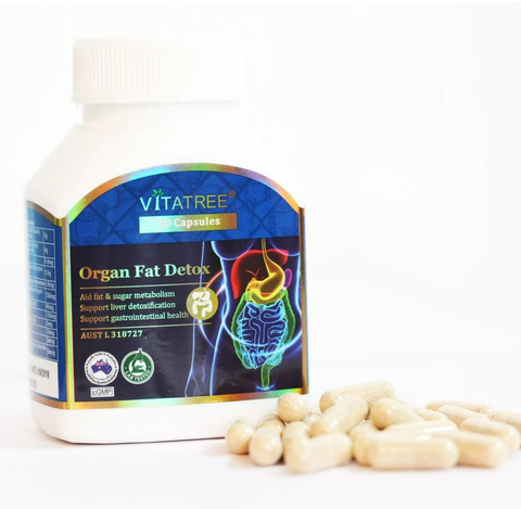 Thải độc mỡ nội tạng vitatree organ fat detox thanh lọc cơ thể hộp 60 viên