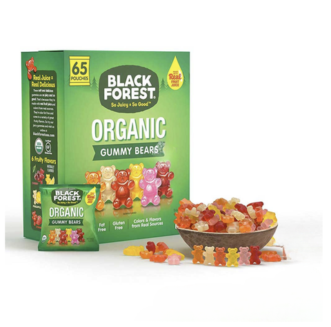 Kẹo dẻo gấu trái cây hữu cơ Black Forest Gummy Bears thùng 65 gói