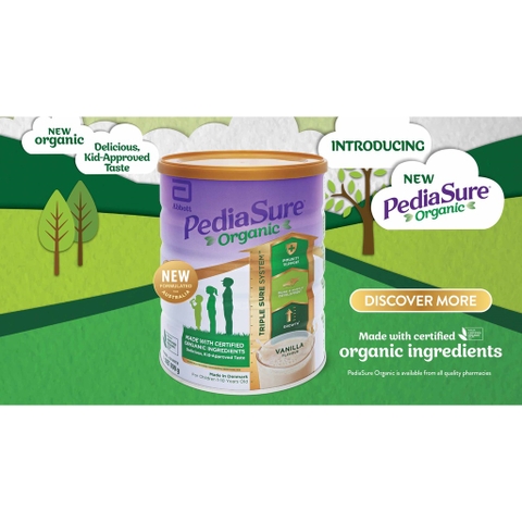 Sữa bột hữu cơ pediasure organic vanilla 800g cho bé 1-10 tuổi