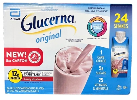 GLUCERNA Original Abbott VỊ DÂU - Mã thùng 24 chai