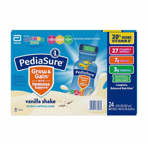 Thùng 24 chai sữa nước pediasure grow & gain immune support nội địa Mỹ tăng sức đề kháng vị vani 237ml