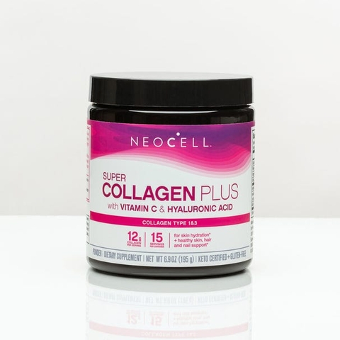 Collagen dạng bột neocell với vitamin c và acid hyaluronic hộp 195g giúp duy trì độ ẩm cho da khỏe mạnh