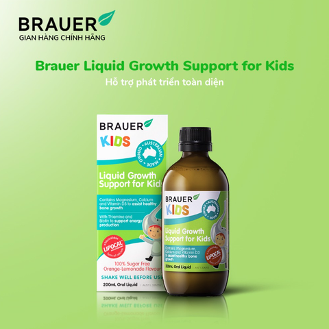 Siro Brauer Kids Liquid Growth Support for Kids Hỗ trợ Phát triển Chiều Cao cho trẻ từ 1 tuổi (200ml)