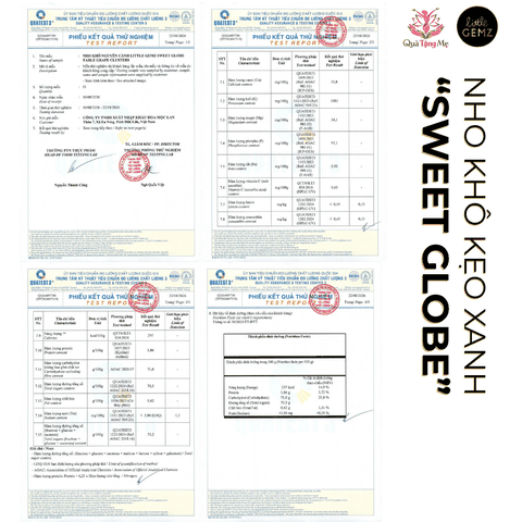 Hộp 10 Túi Nho Ngón Tay khô trên cành Little Gemz Sweet Sapphire Dried Grapes Clusters 30g