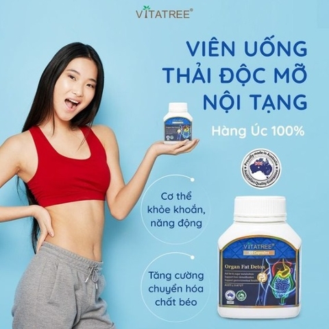 Thải độc mỡ nội tạng vitatree organ fat detox thanh lọc cơ thể hộp 60 viên