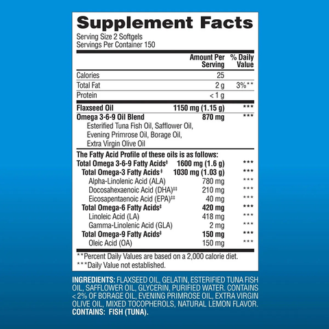 Viên Uống Dầu Cá Bổ Sung Omega 3-6-9 Member’s Mark Mẫu Mới 300 Viên