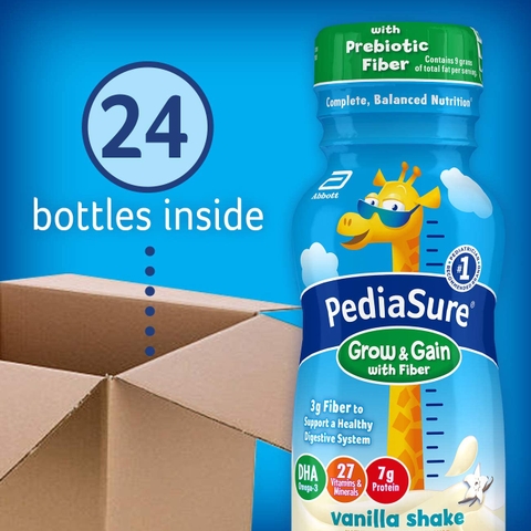 Sữa nước pediasure grow & gain with fiber chai 220ml thùng 24 chai bổ sung chất xơ