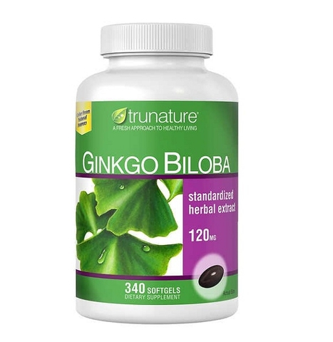 Bổ não Trunature Ginkgo Biloba 120mg tăng cường tuần hoàn máu não 340 viên