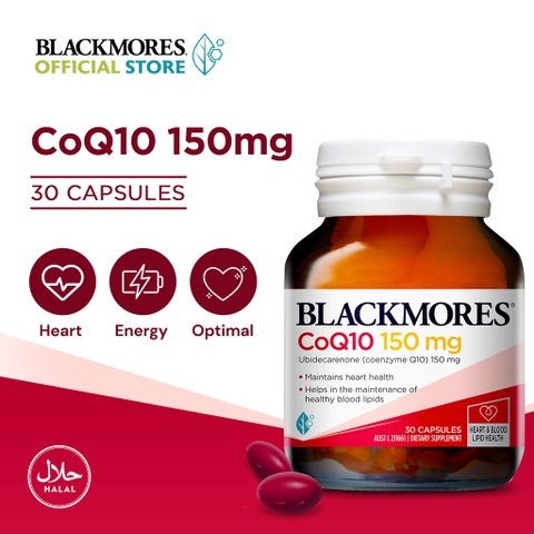 Blackmores CoQ10 150mg hỗ trợ sức khỏe tim mạch hộp 30 viên