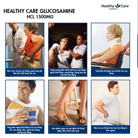 Viên uống xương khớp Glucosamine HCL 1500mg Healthy Care 400 viên