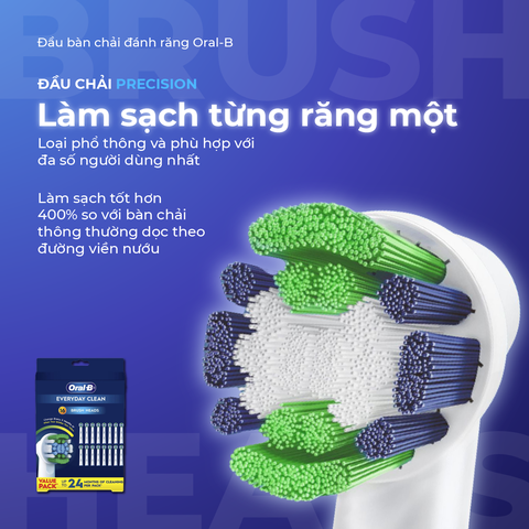 Combo 5 dầu bàn chải thay thế Oral B everyday clean brush heads (5 đầu tách ra từ set 16)