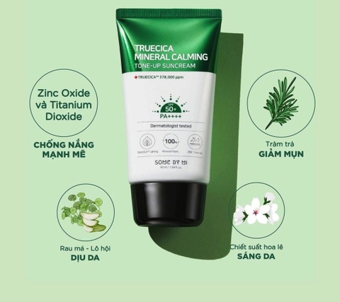 Some By Mi Kem chống nắng Truecica Mineral Calming Tone-up Suncream 50ml