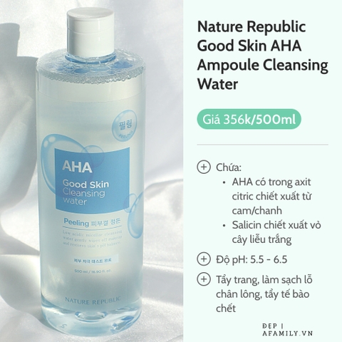 Nước tẩy trang nature republic good skin mineral ampoule cleansing water 500ml