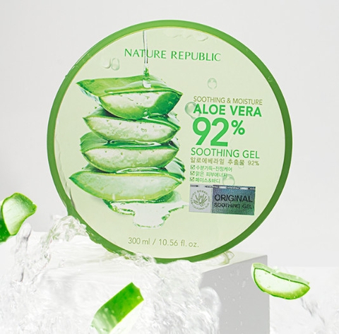 Gel lô hội nature republic soothing moisture aloe vera 92% soothing gel hộp 300ml
