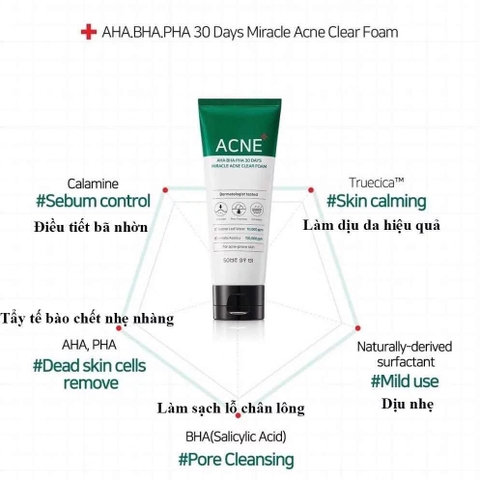 Sữa rửa mặt some by mi aha bha pha 30 ngày 100ml làm sạch sâu giúp da mềm mịn