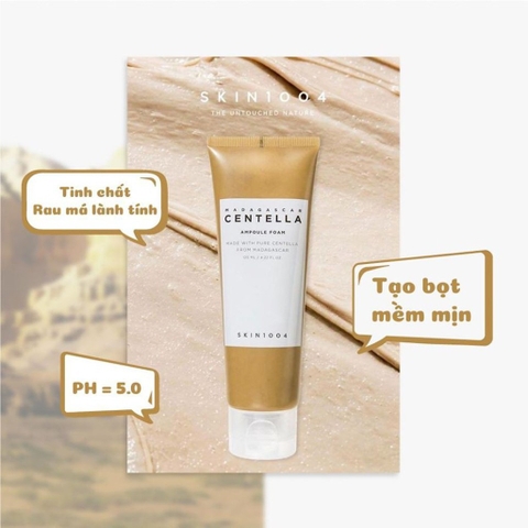 Sữa rửa mặt rau má dạng bọt skin1004 madagascar centella ampoule foam tuýp 125ml