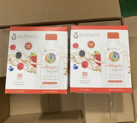 Collagen nước youtheory collagen liquid natural berry flavor 5000mg 30 gói x 30ml