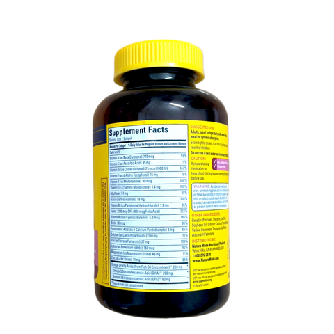 Vitamin tổng hợp cho bà bầu nature made prenatal folic + dha hộp 150 viên nội địa Mỹ