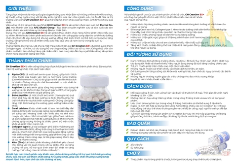 Tăng chiều cao độ tuổi từ 4 - 30 tuổi GH Creation EX + Nhật Bản giúp hỗ trợ phát triển chiều cao tự nhiên, lành tính và hiệu quả