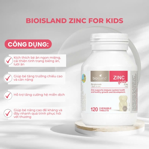 Bio Island ZinC cho bé 120 viên bổ sung kẽm cho bé