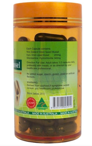 Khớp vẹm xanh - Careline Nz Green Mussel Glucosamine - Hỗ trợ sức khỏe xương khớp 60 viên