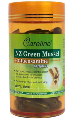 Khớp vẹm xanh - Careline Nz Green Mussel Glucosamine - Hỗ trợ sức khỏe xương khớp 60 viên